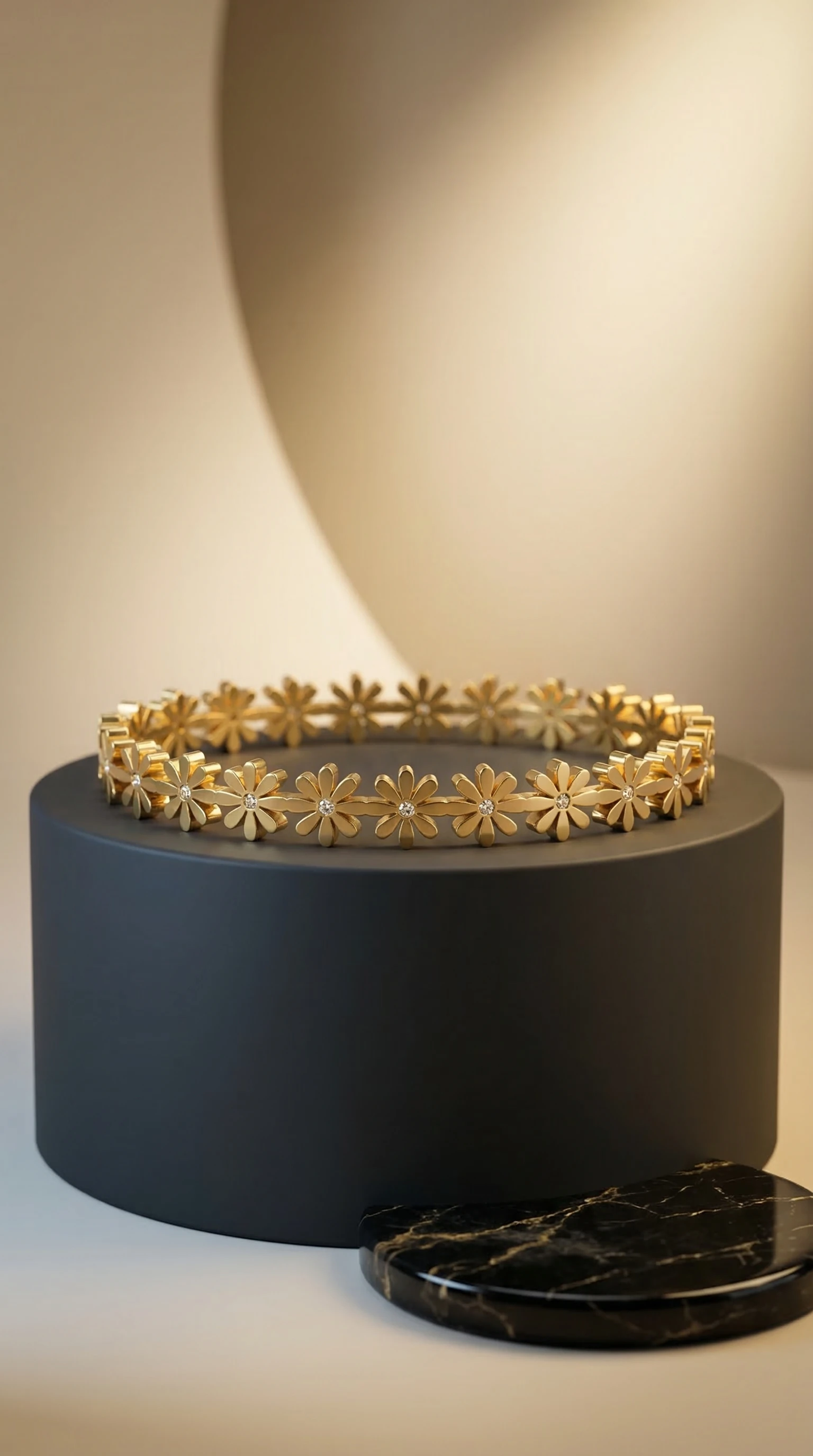 Floral Gold-Finish Bracelet