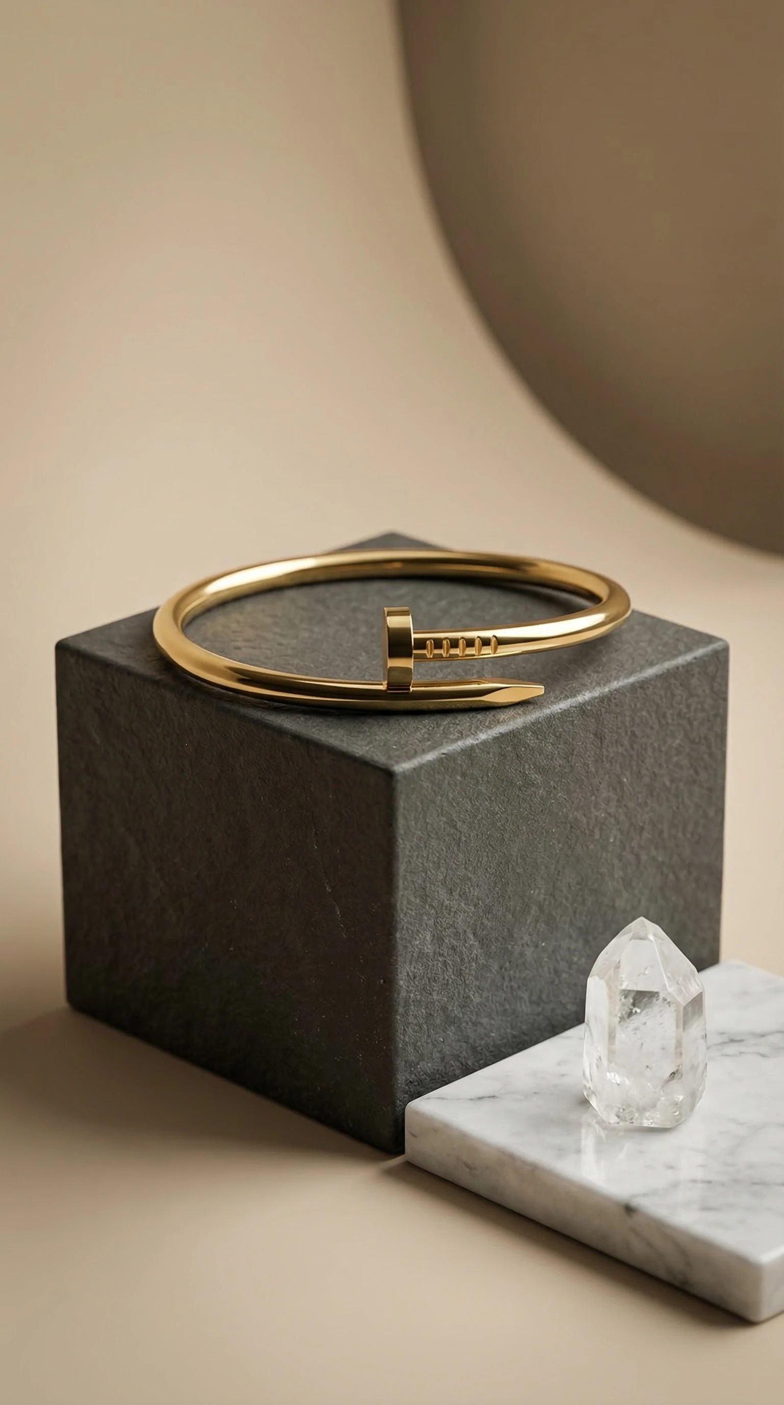 Minimal Nail Shape Gold Bracelet