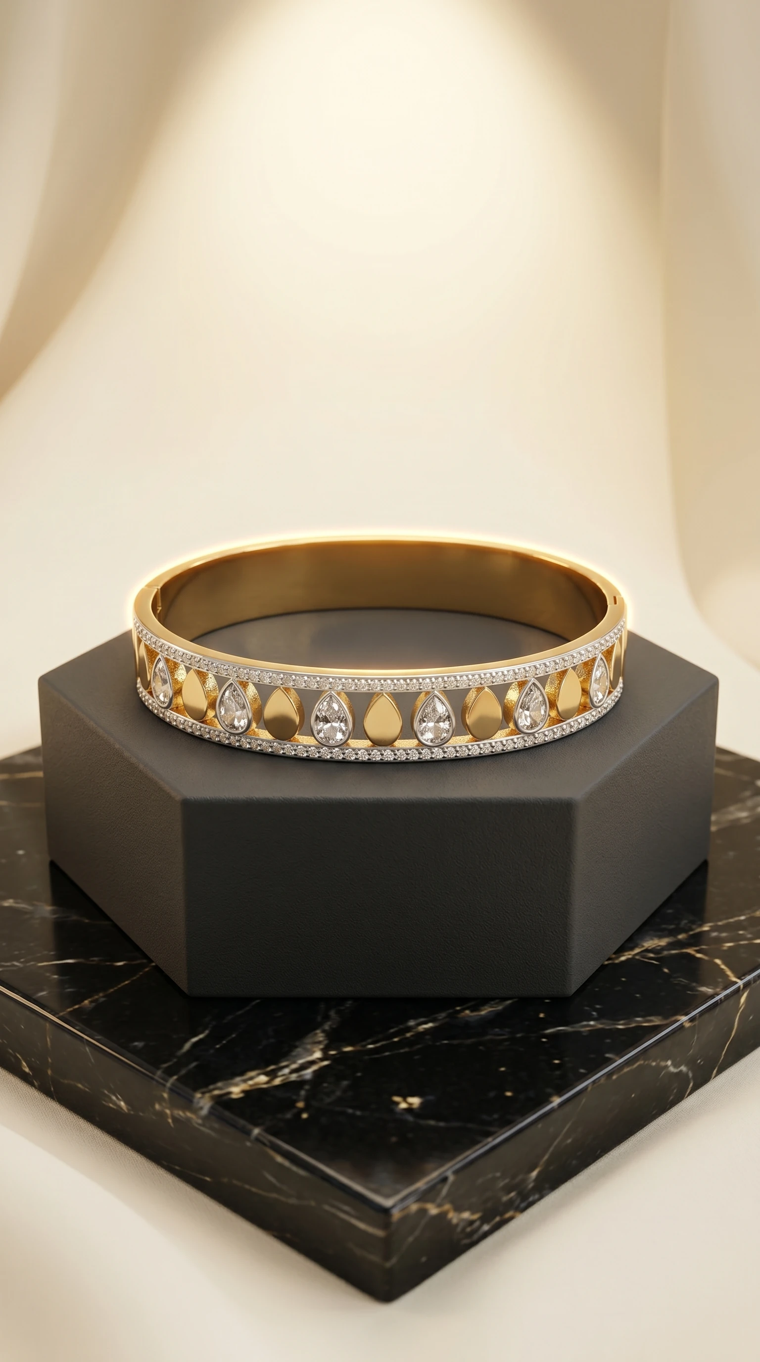 Diamond-Studded Straight Bracelet