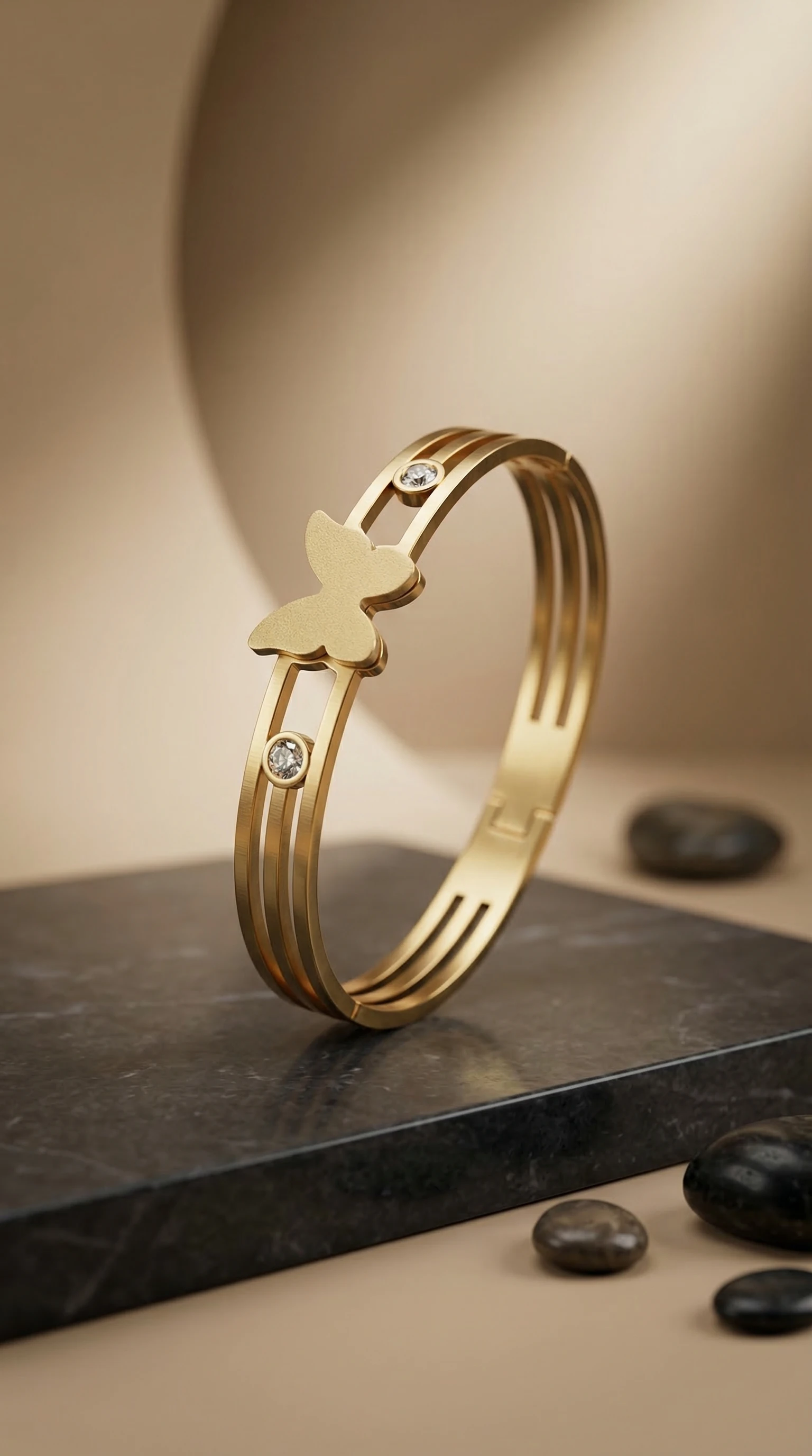 Golden Butterfly Elegance Bangle