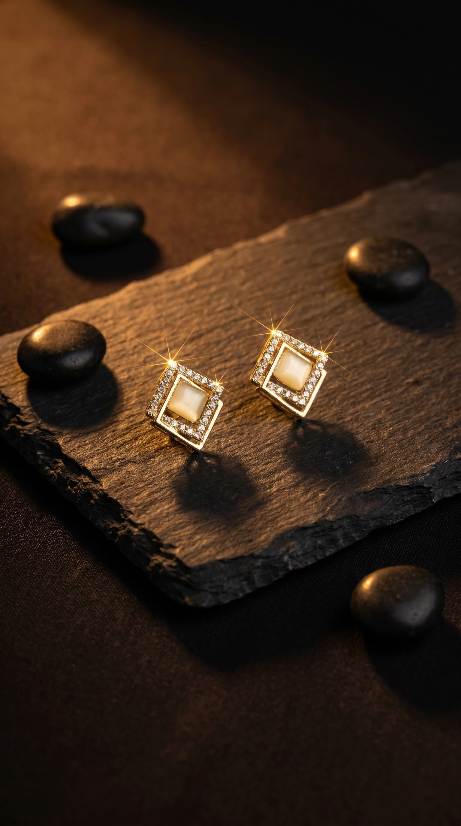 Geometric Square Studs