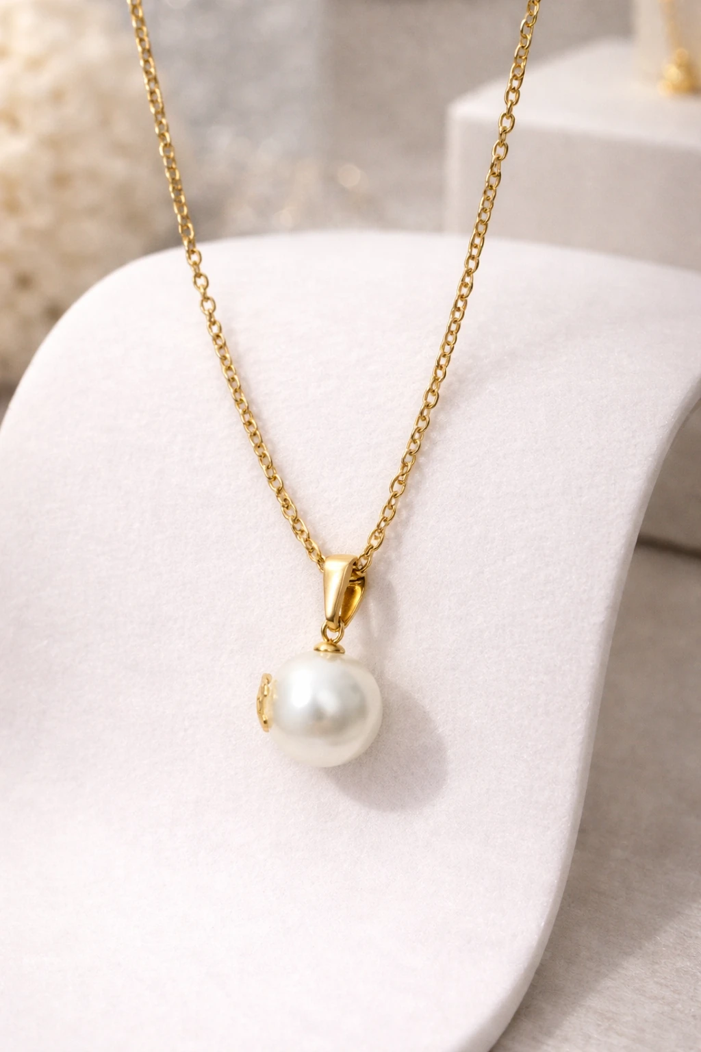 Gold Pearl Drop Pendant