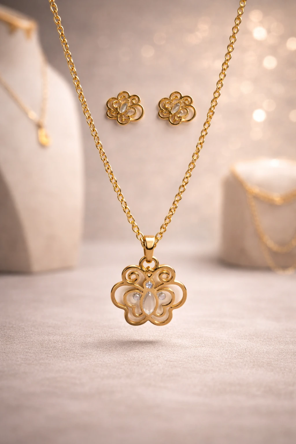 Butterfly Blossom Necklace Set