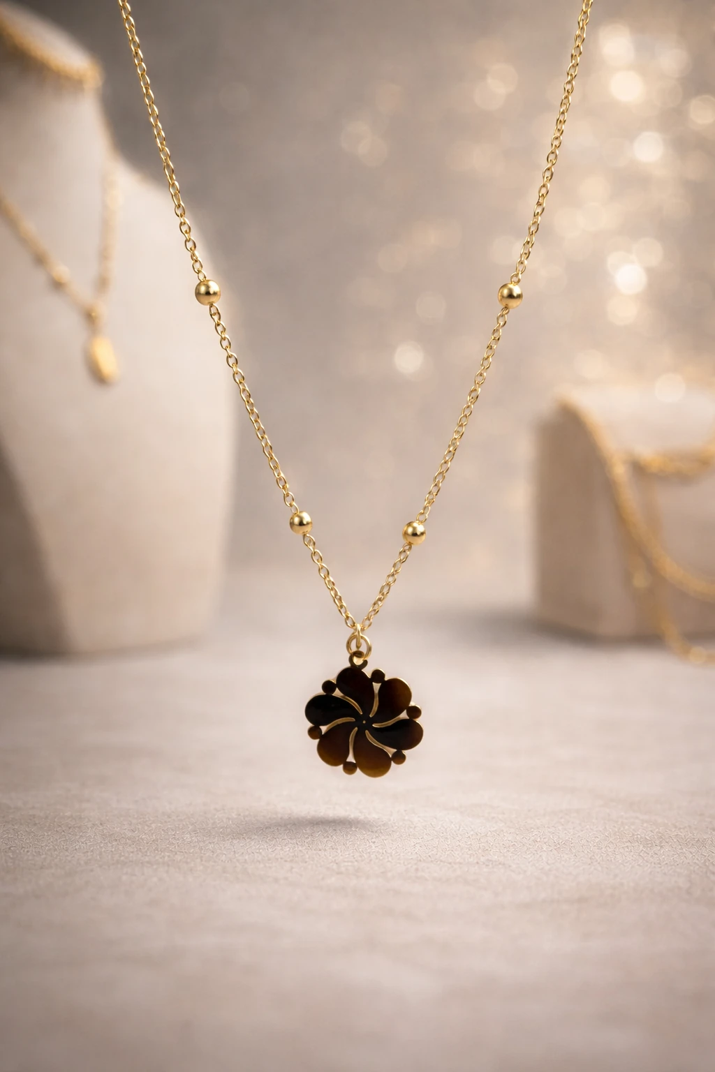 Rose Gold Evil Eye Charm Necklace