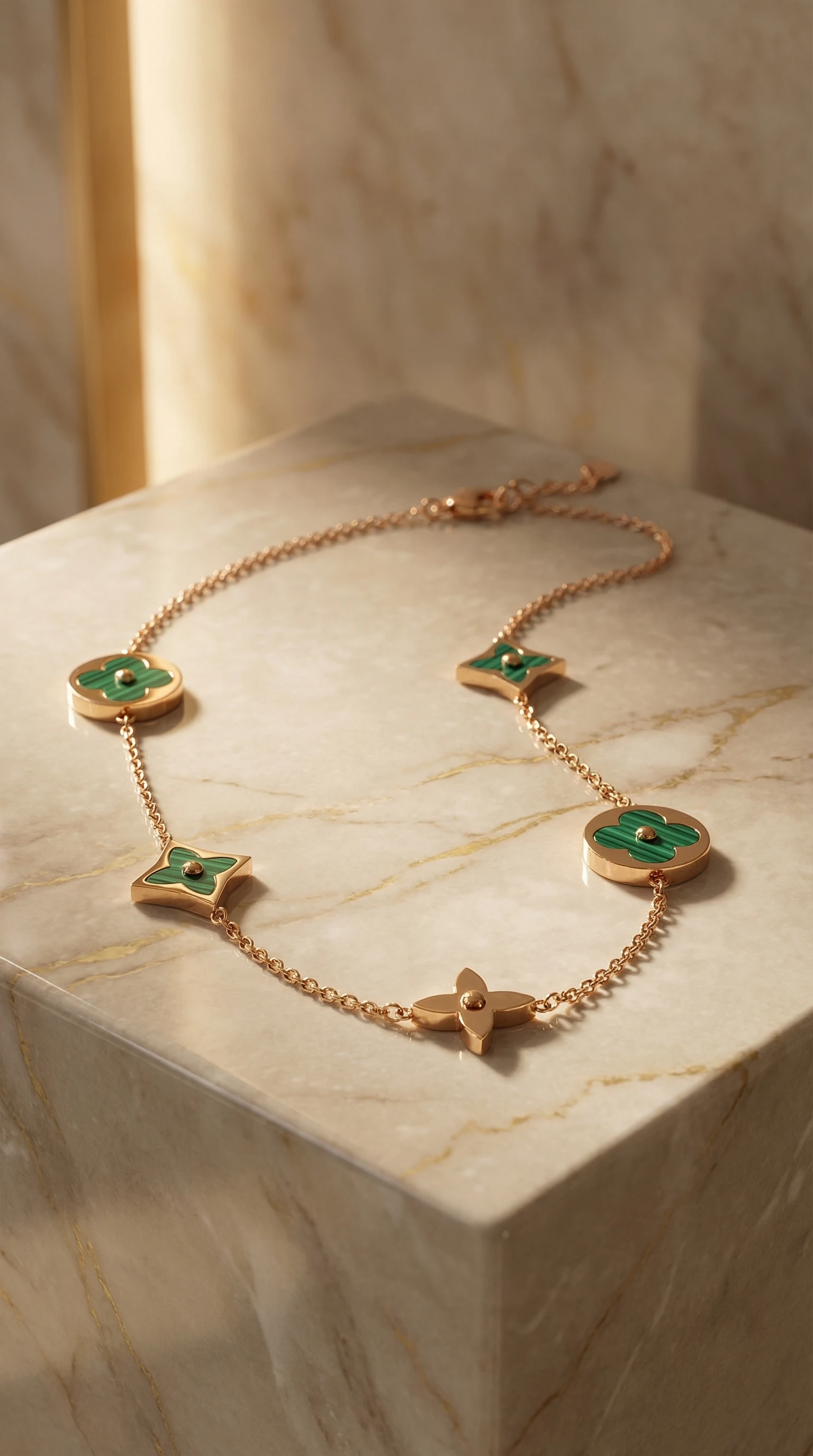 Green Clover Charm Necklace