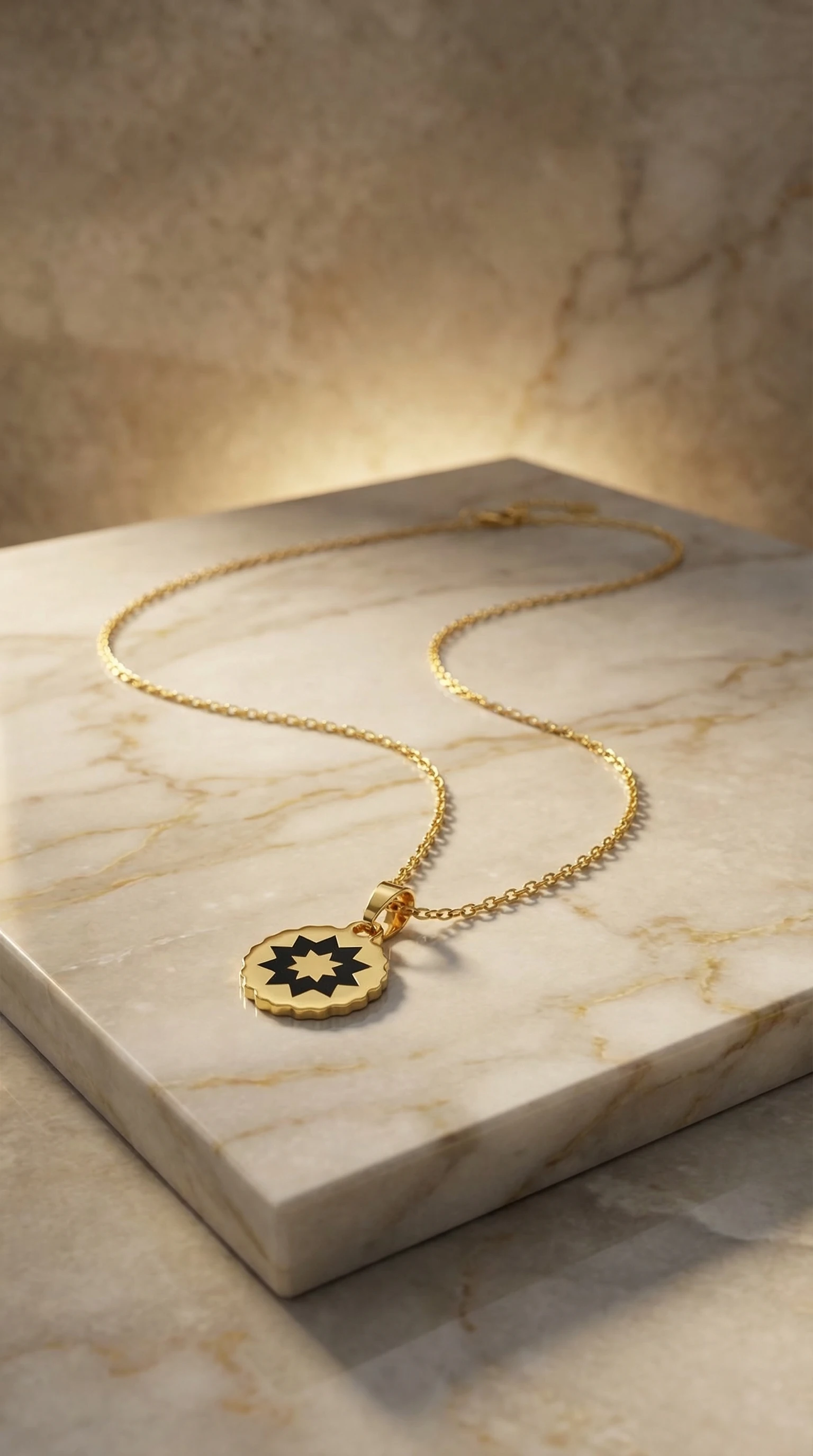 Black Star Sunburst Necklacec
