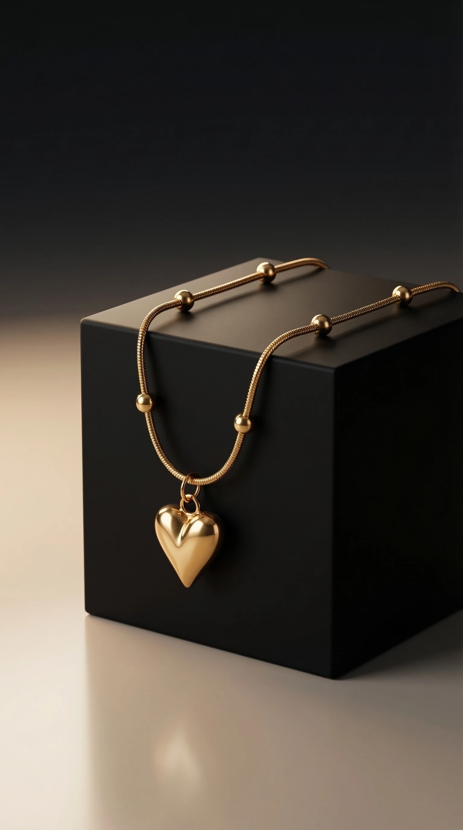 Gold Heart Charm Necklace