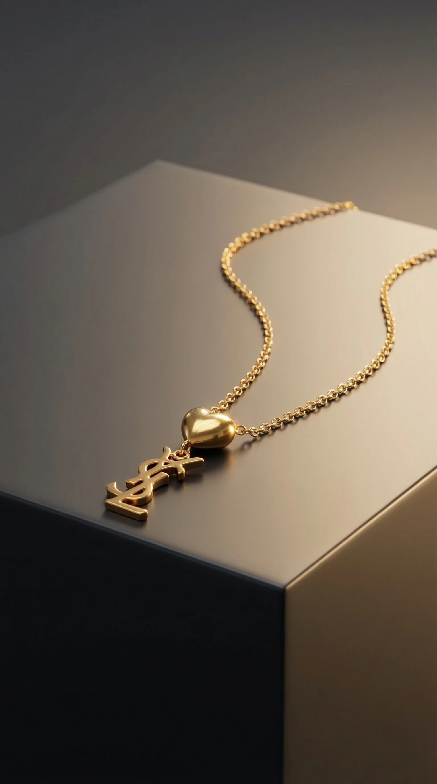 Heart Letter Charm Necklace
