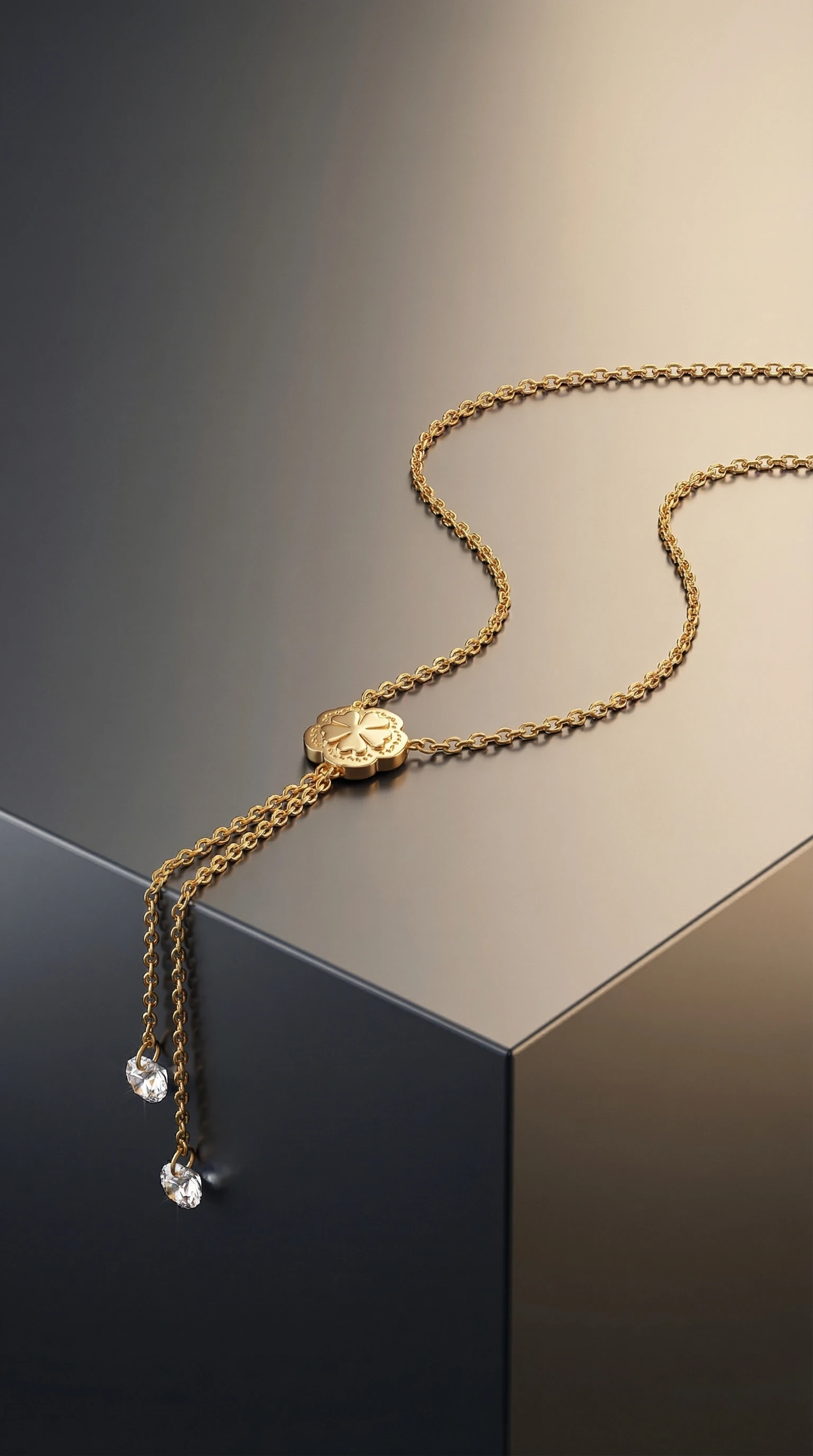 Floral Drop Y-Style Necklace