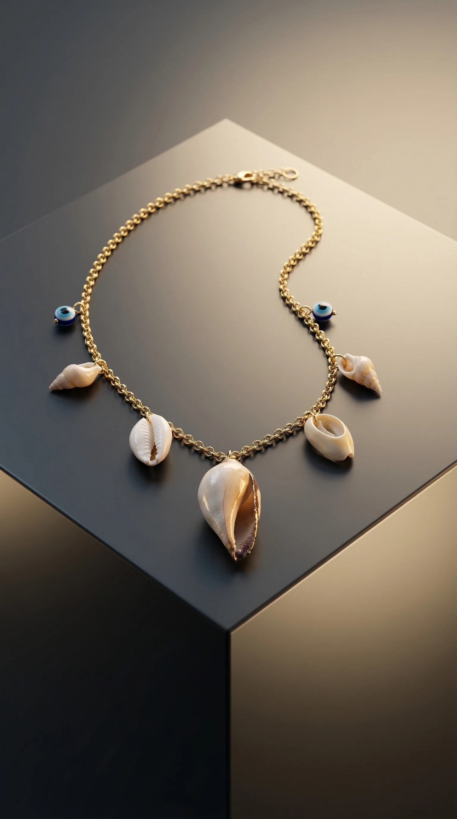 Golden Koi Fish Charm Y-Necklace