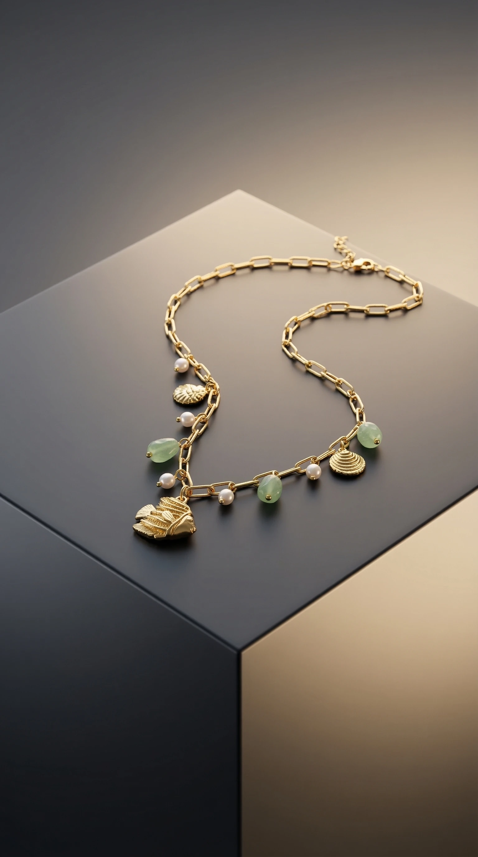 Gilded Goldfish Charm Y-Necklace