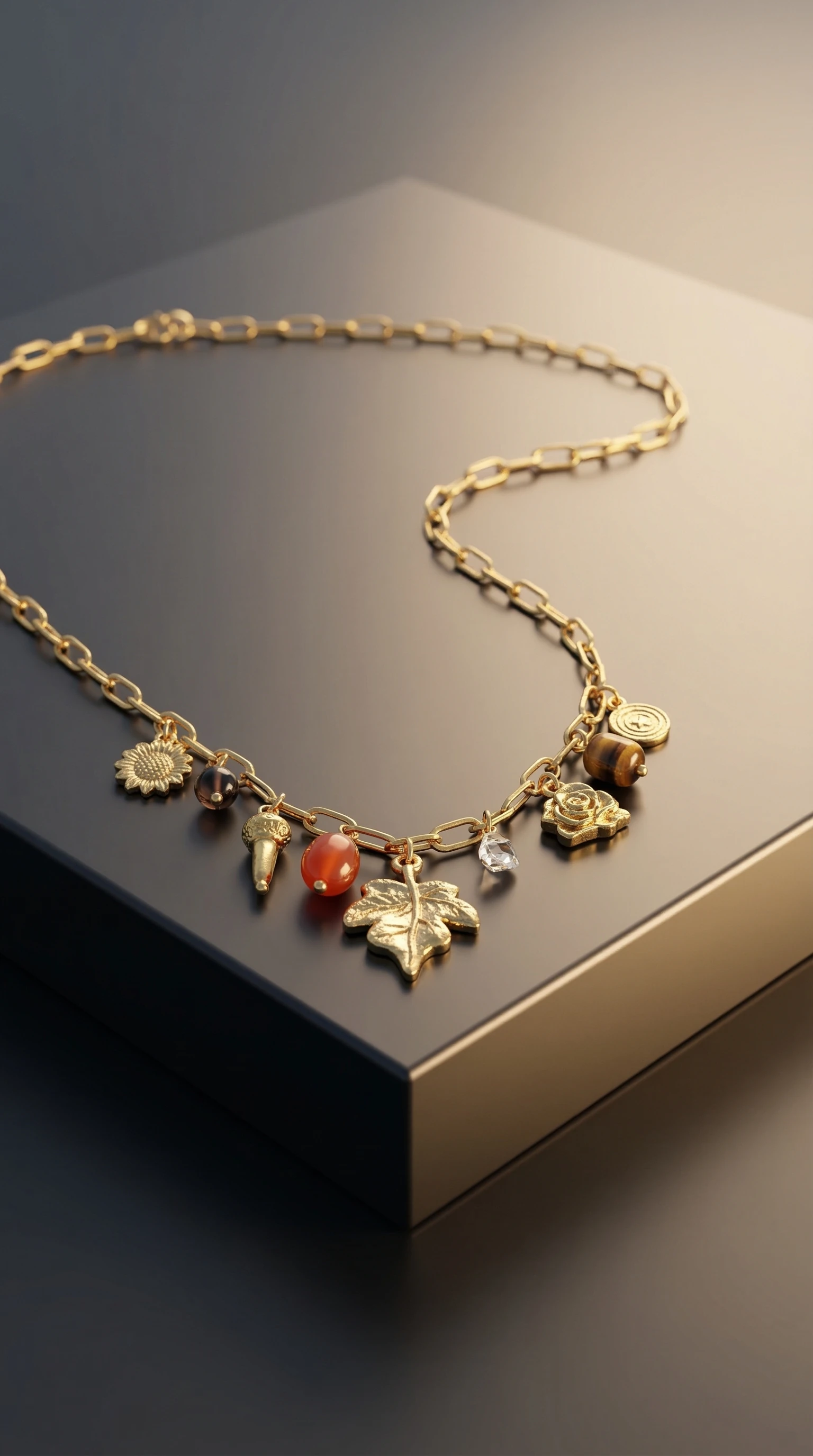 Lumina Gold-Plated Sunburst & Star Y-Drop Link Chain Necklace