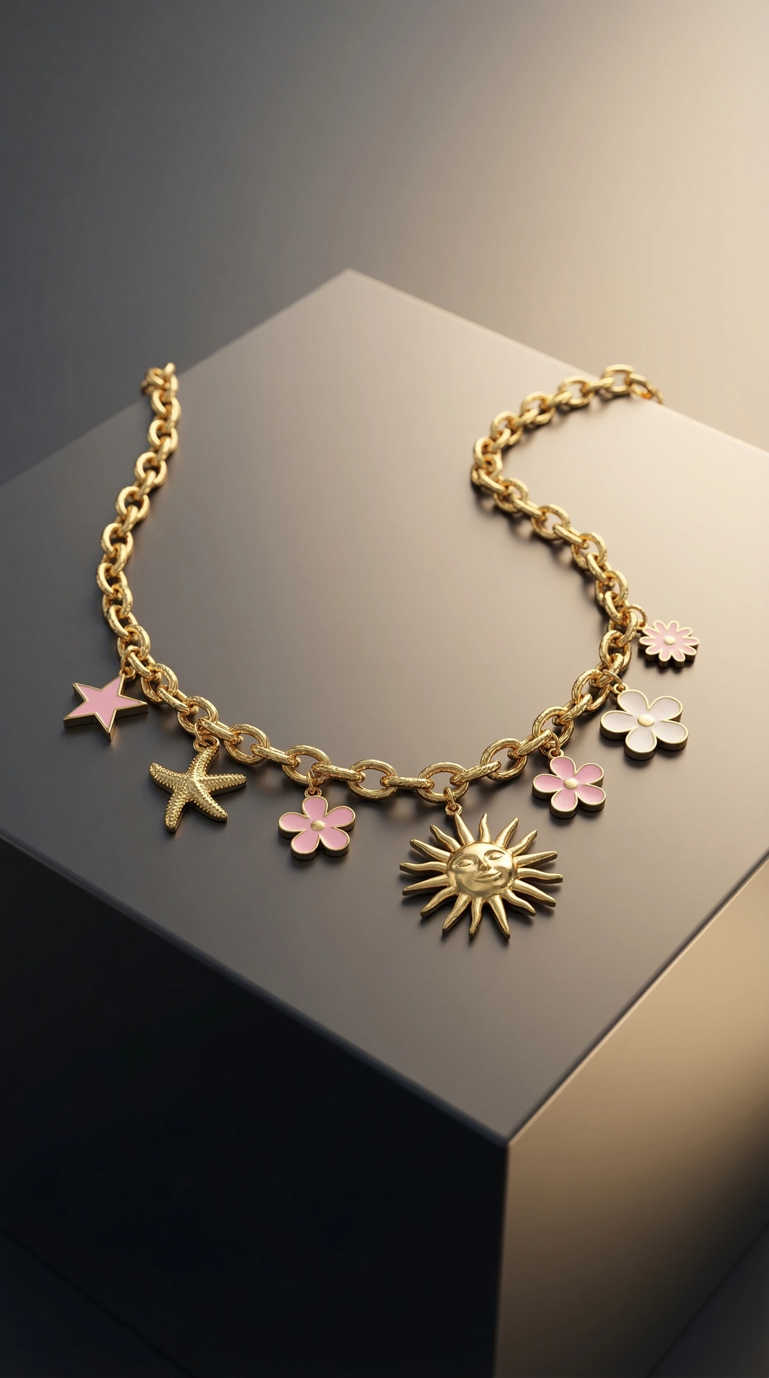 Ethereal Crescent Moon Gold-Plated Y-Necklace