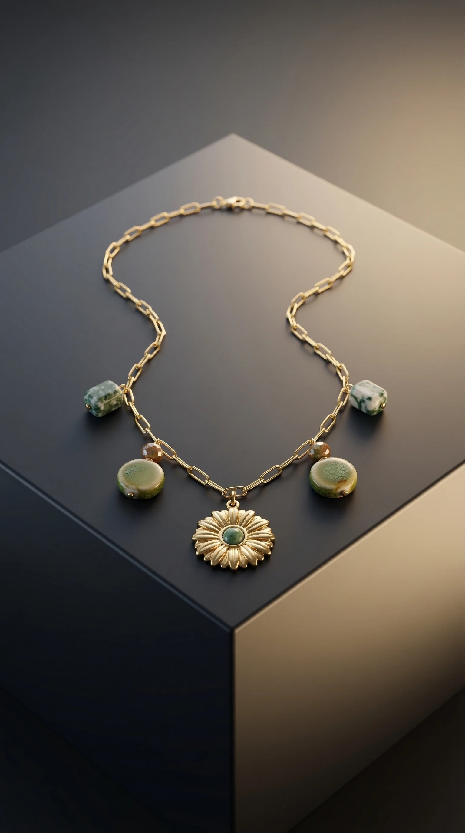 Lumina Sunburst Gold-Plated Y-Drop Necklace