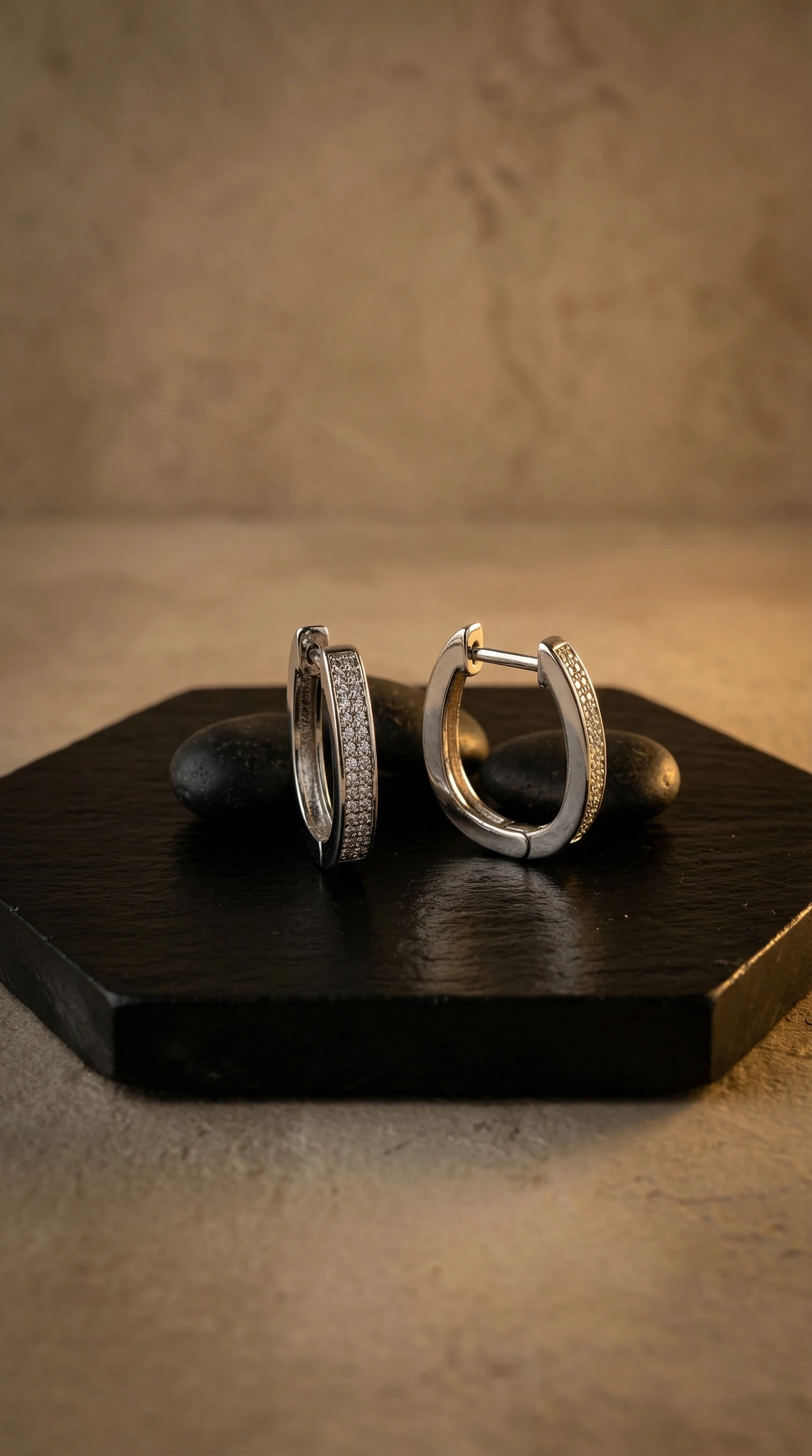 Elegant Diamond Hoop Earrings