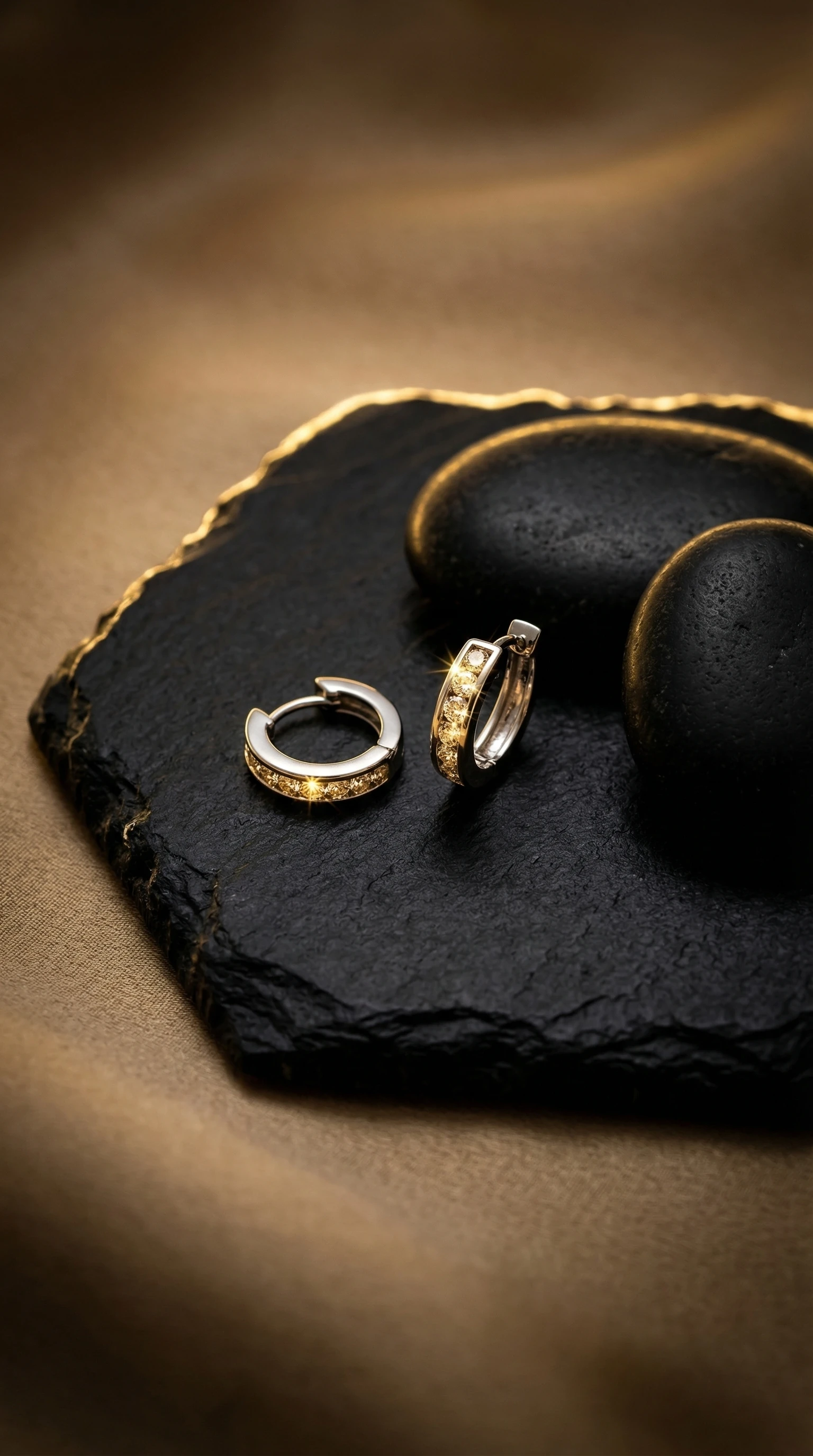 Dainty Diamond Huggie Earrings