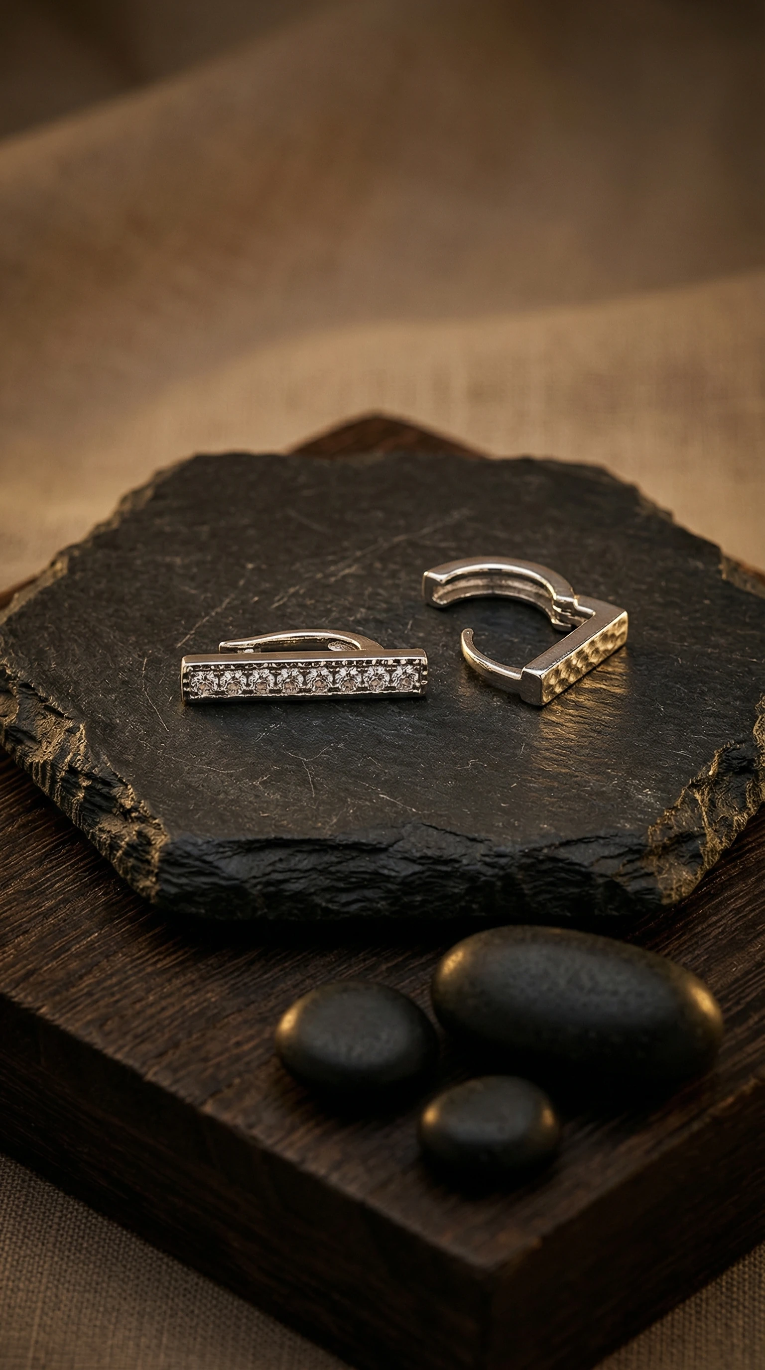Pavé Huggie Hoop Earrings