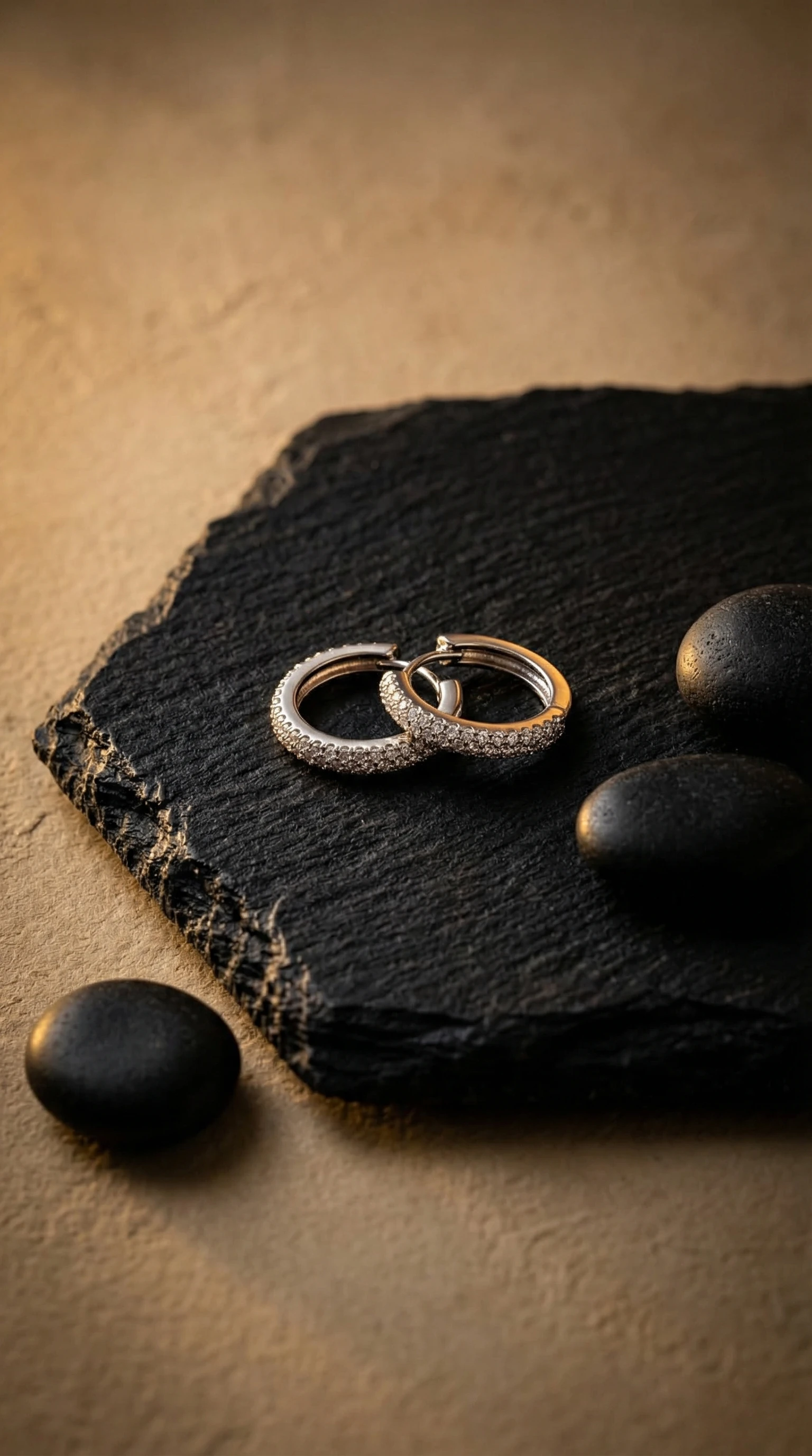 Pave Small Hoop Earrings