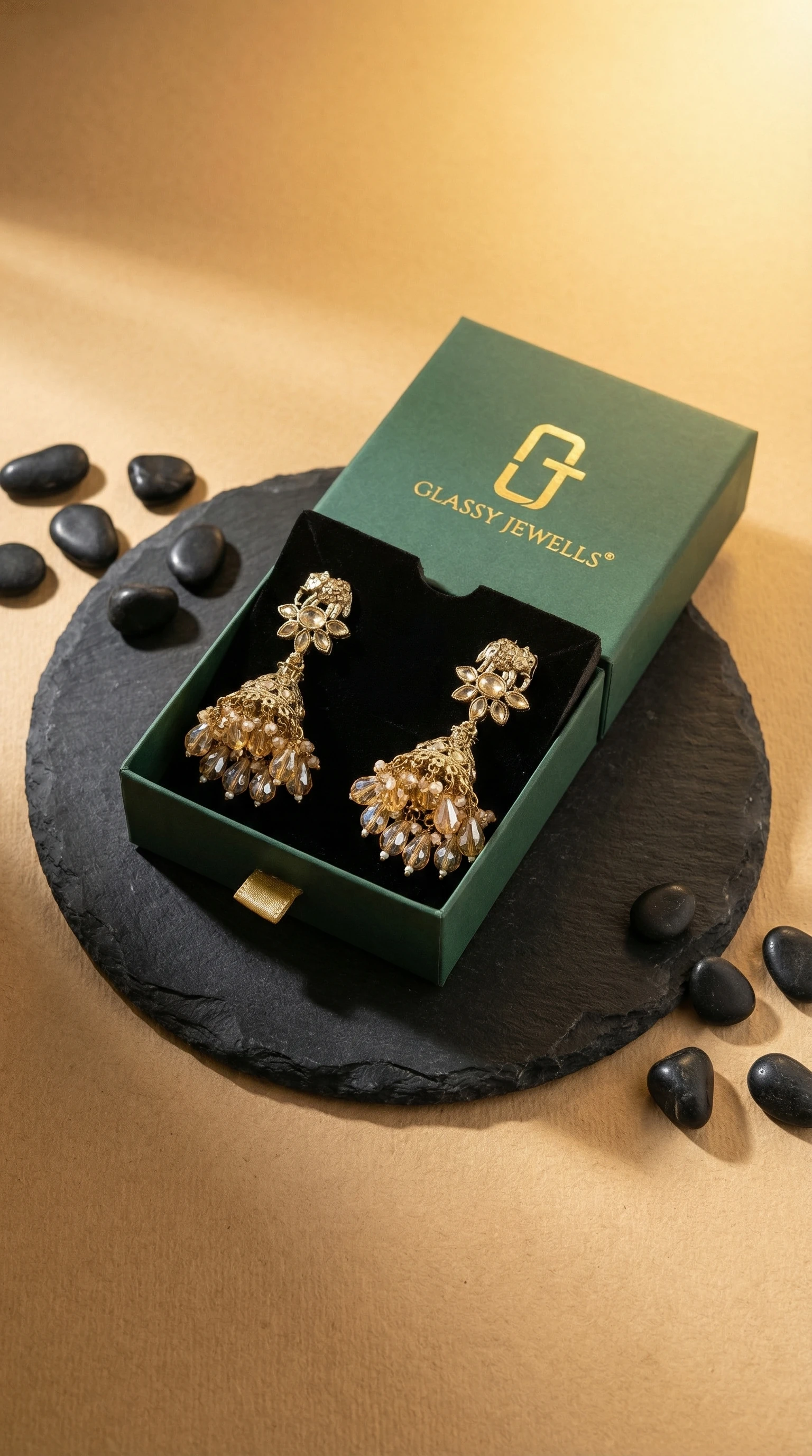 Golden Flora Filigree Bridal Heritage Jhumkas