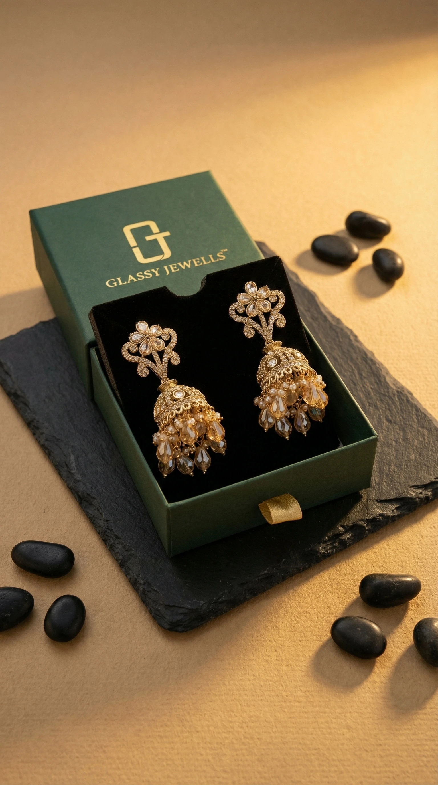 Amber Bloom Filigree Festive Bridal Jhumkas