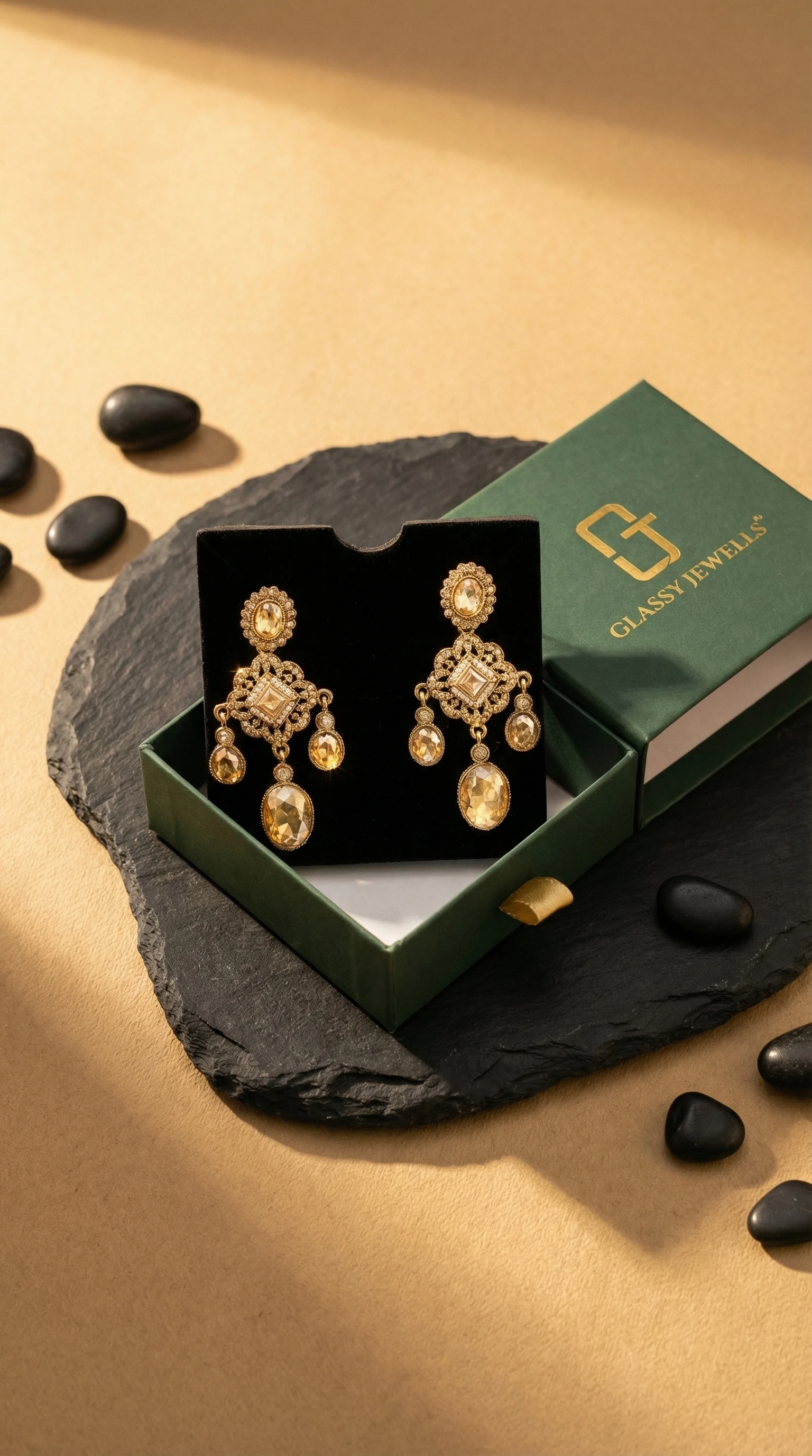 Golden Amber Lattice Heritage Festive Danglers