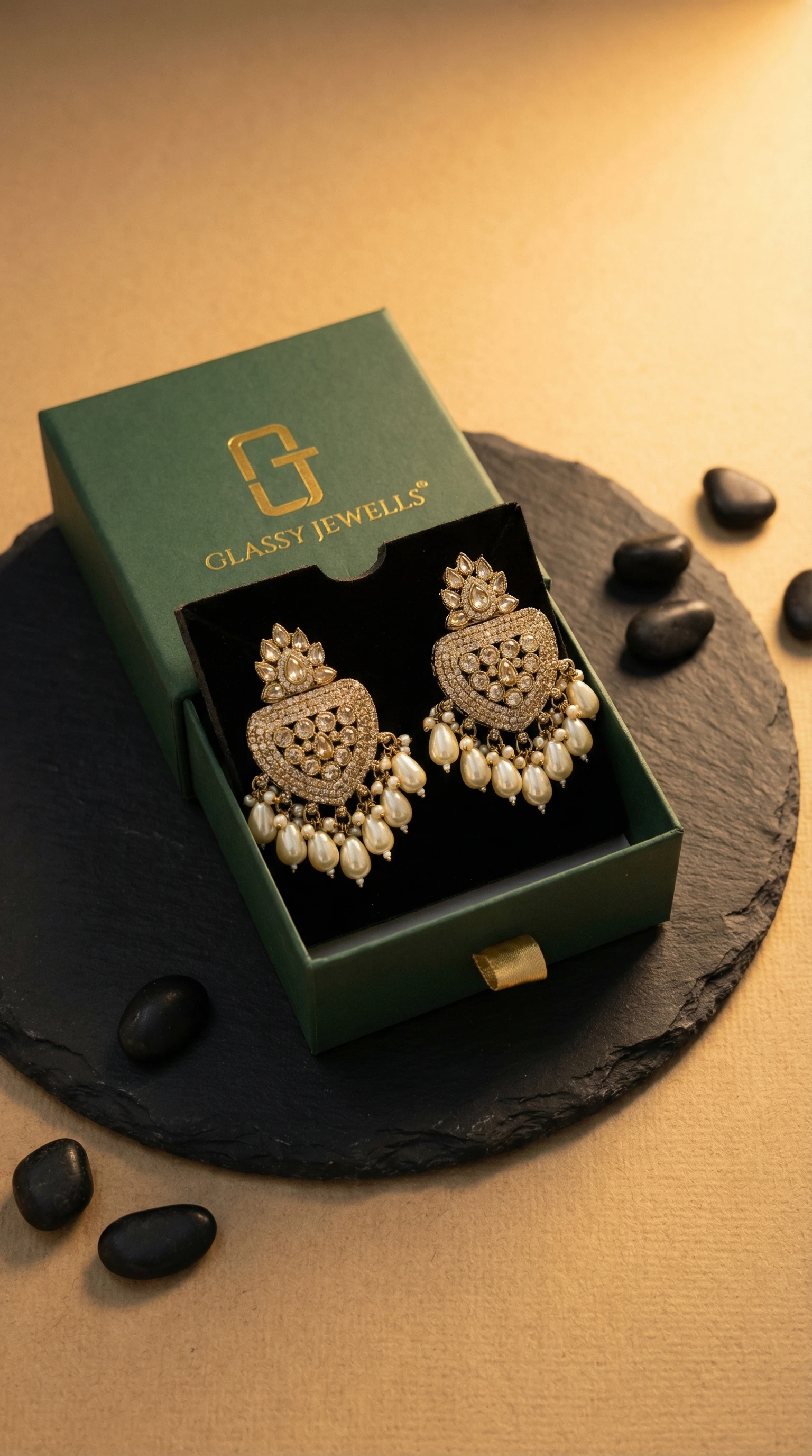 Majestic Pearl Droplet Shield Festive Danglers