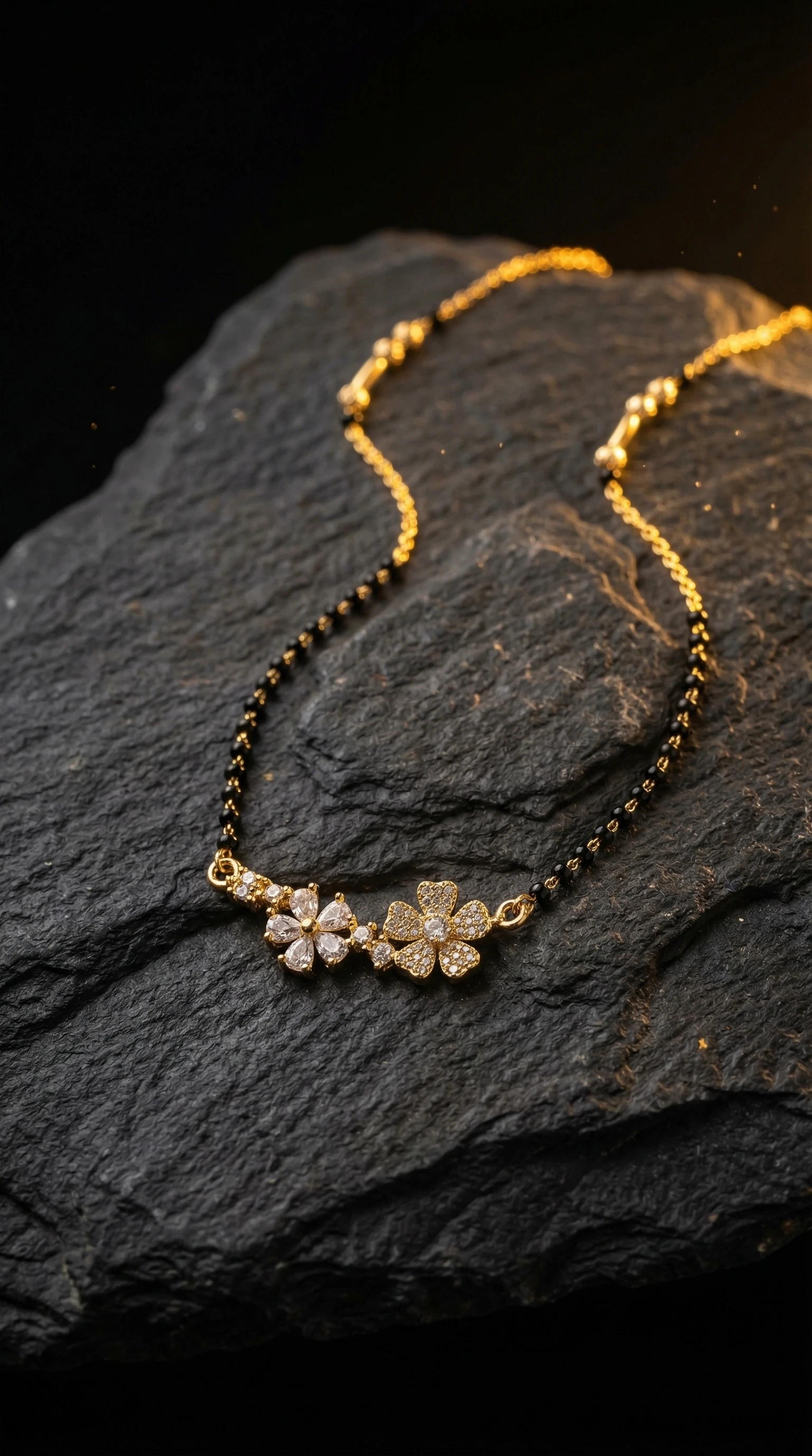 Floral Mangal Stone Mangalsutra