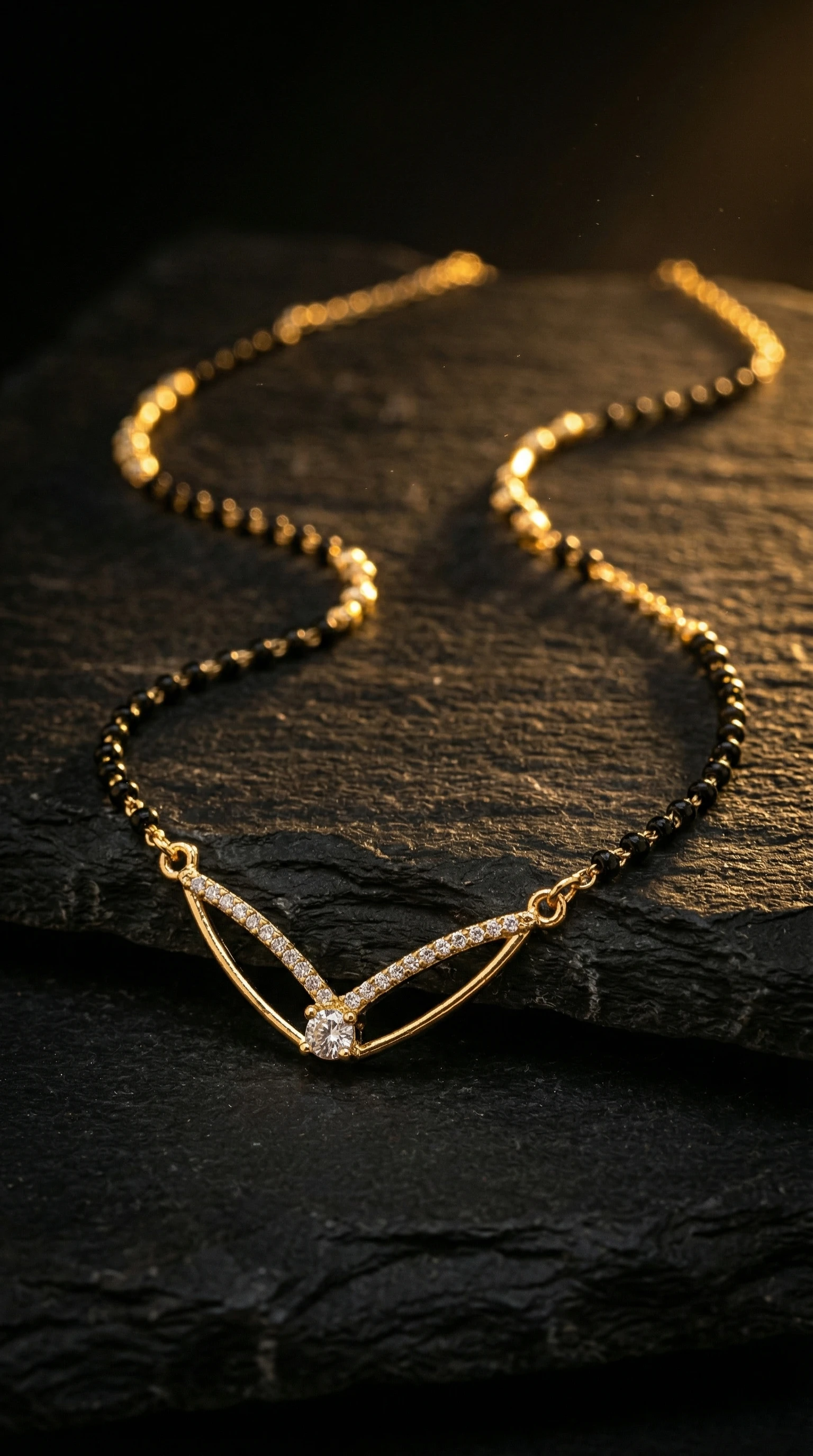 Geometric Shringaar Gold-Tone Mangalsutra